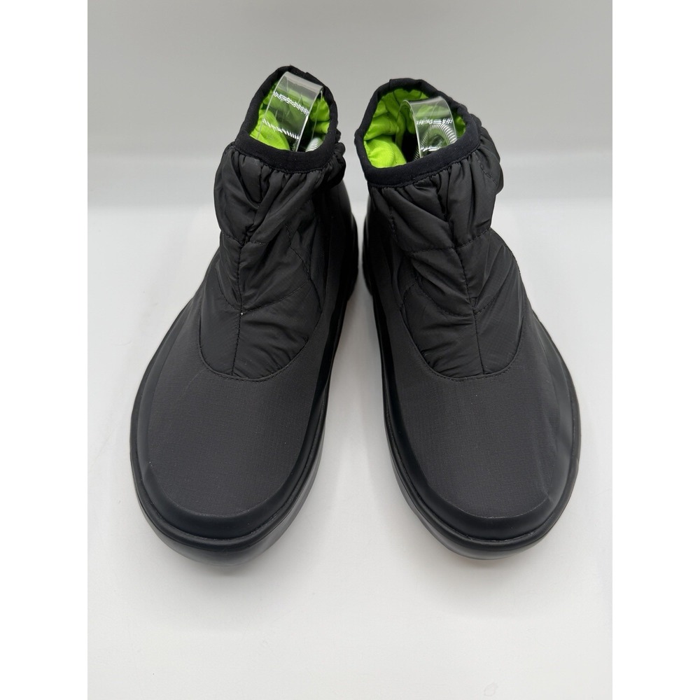 Oofos Oomg Black Recovery Booties, Men's 10,EU 43, Quilted Slip On Ankle